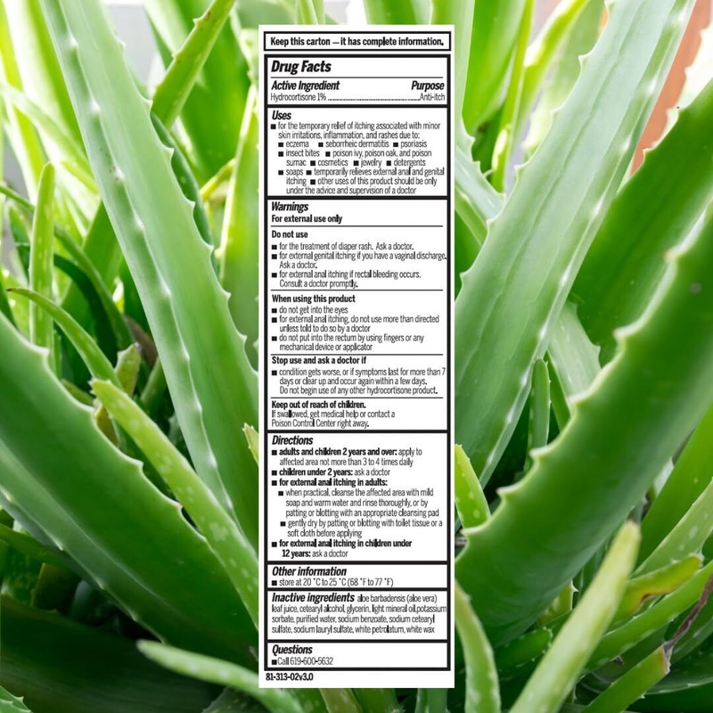 QUATRIDERM Fast Relief Hydrocortisone Cream for Eczema Itch Inflammation Aloe