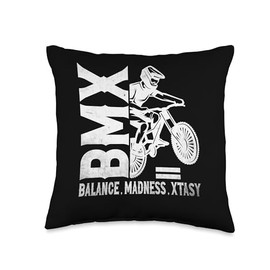 BMX Racing Urban Rider Extreme Sports Freestyle Adventure Throw Pillow