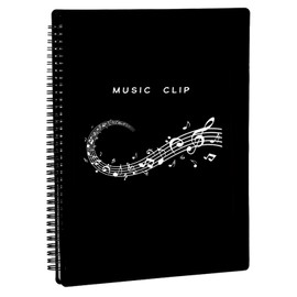 Sonwaha Music Folder for Music Sheets Holds 90 Sheets Music Folder A4 Choir Folder Black A4 Music Folder for Music Sheet Music for Musicians and Band Music Note (30 Pockets/90 Pages)
