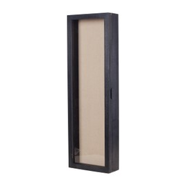 Freezing point Shadow Box Frame 8x25 Flower Shadow Box Pin Display Case Cabinet Picture Frame with Linen Back Memorabilia Awards Medals Badge Bouquet Wedding Memory Box for Keepsakes Long Black