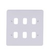 Schneider Electric Lisse White Moulded - 6 Gang Grid Faceplate,
