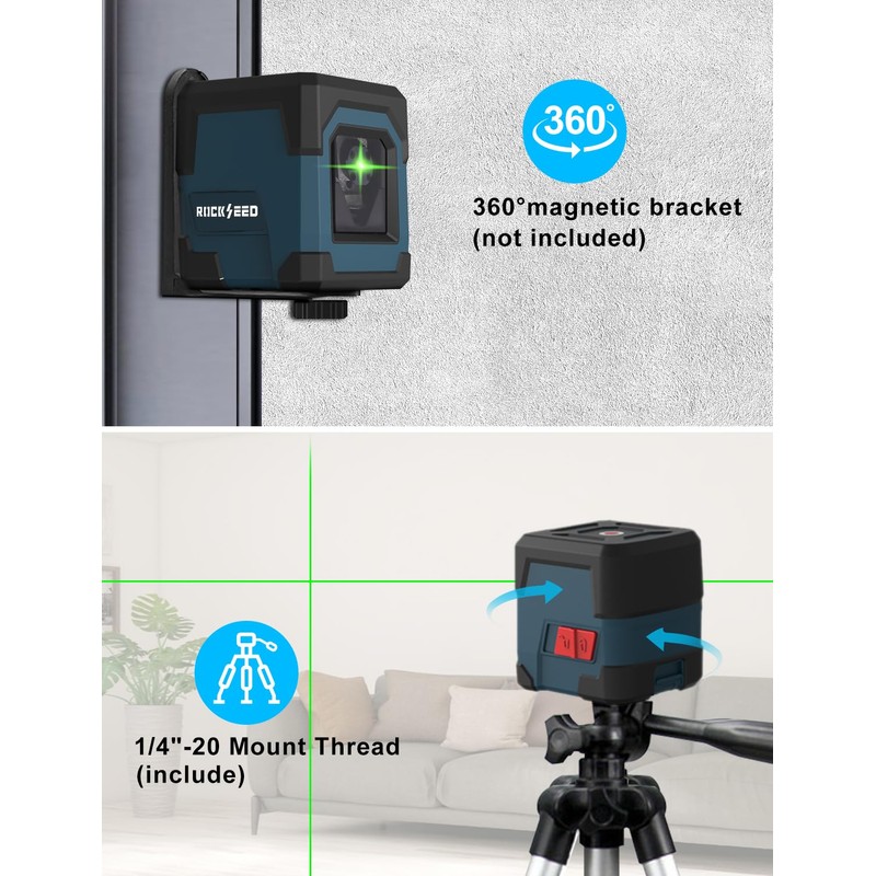 Laser Level, RockSeed Cross Line Laser with Self-Leveling, Vertical and