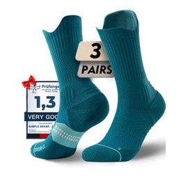 Juclise Bamboo Viscose Crew Compression Running Socks Winter Thick Athletic Hiking Basketball Moisture Wicking AntiBlister (US, Alpha, X-Large, Regular, Regular, Lake Green)