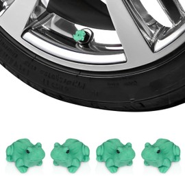 Frog/Toad Bust Tire Valve Stem Caps – Fun Wheel Decor – Set of 4 – Fits Standard Schrader Valve Stems