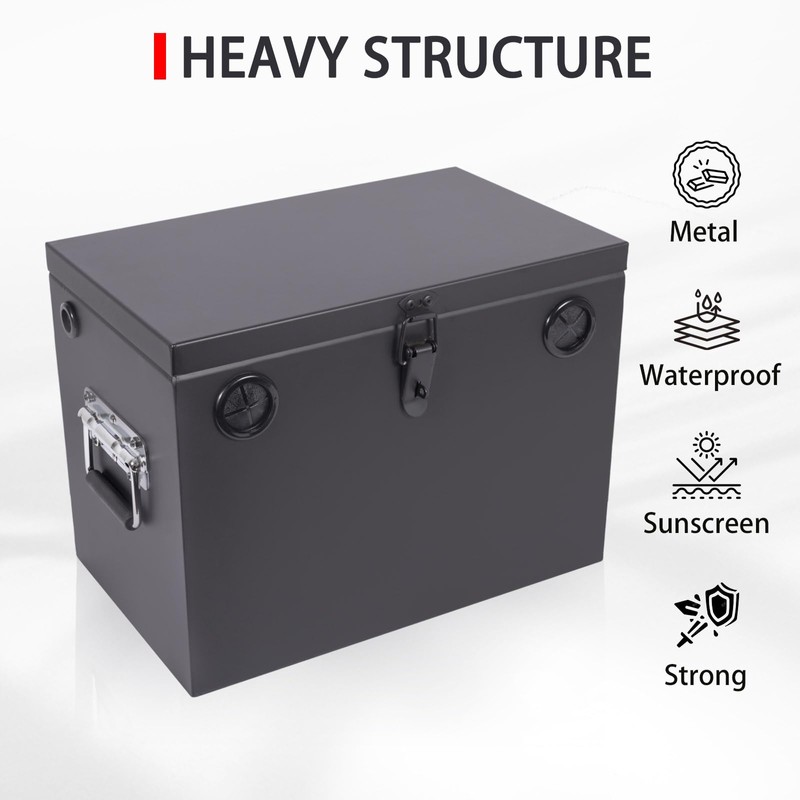 Peastorm Lockable Car/RV/Marine Battery Box, Adjustable Steel Battery Relocation Kit