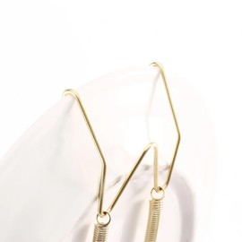 PurYupearl Gold Plate Dish Hanger Dismountable Wall Display Securing Clip W Type Dish Spring Holder Invisible Hook Home Decor，Storage and Organization，Vertical Plate Holders (6 Inch)