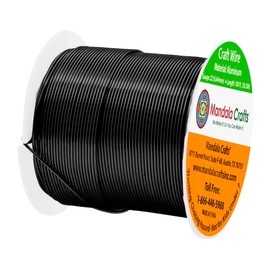 Mandala Crafts Anodized Aluminum Craft Wire for Jewelry Making - Bendable Flexible Black Crafting Wire 22 Gauge Wire Colored for Bonsai - Armature Wire for Sculpting