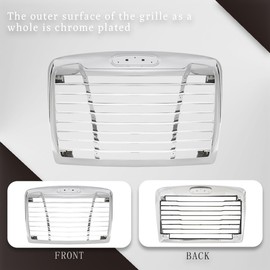 Front Hood Radiator Grille Without Bug Screen Compatible With 2005+ Freightliner Century without Bug Screen Front Grill ABS Plastic