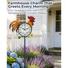 Rooster Outdoor Clock with Thermometer & Hygrometer
