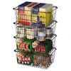 SANNO Freezer Basket Stackable Wire Baskets For Pantry Storage and