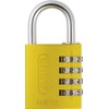 Padlock combination aluminum 40mm yellow