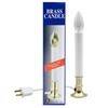 Creative Hobbies® Electric Window Candle Lamp with Brass Plated Base,