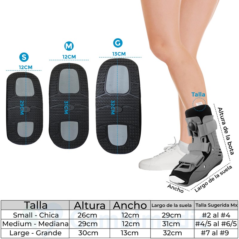 Gambimedic Bota Ferula Walker Corta Ortopedica Aire Neumatica Premium (Chica/Small)