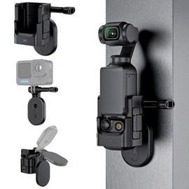 JJC Pocket 3 Magnetic Mount Stand, Magnet Base Holder for DJI Osmo Pocket 3, with 7 Powerful Magnets, Angle Adjustable, Multifuctional Pocket3 Handheld Bracket Accessories Adapter with Cold Shoe Mount