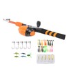 1.5m Kids Fishing Pole Orange Mini Portable Retractable Foldable Beginner