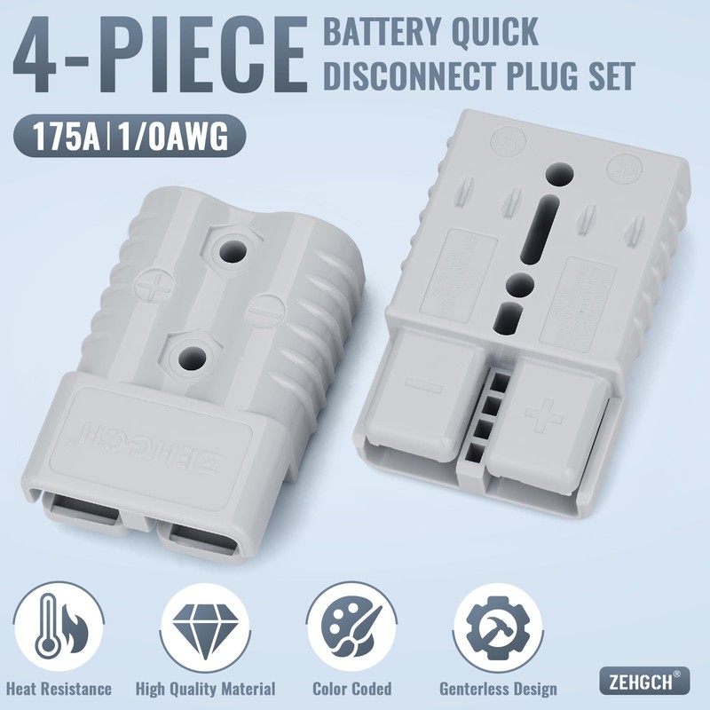 ZEHGCH Battery Connector, 175Amp 600V Quick Connect Wire Connector Plug