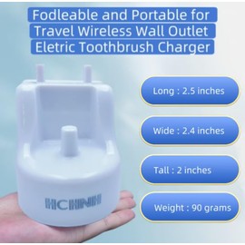 Foldable Wireless Charger Replacement for Oral B Electric Toothbrush, Portable Travel Outlet Charger Base Compatible with Oral B Braun Series 3 4 5 6 Pro 1000/3000/5000