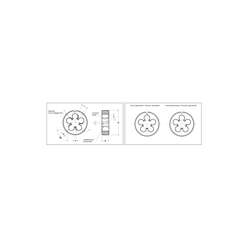 Völkel, 27446, Round Dies, DIN 223 (DIN EN 22568), HSS-G,