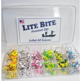 Stone Cold Fishing Tackle 1/8 Ounce Crappie Jig Bait Holder Minnow BIG eYe Walleye Panfish Perch - Fire Tiger
