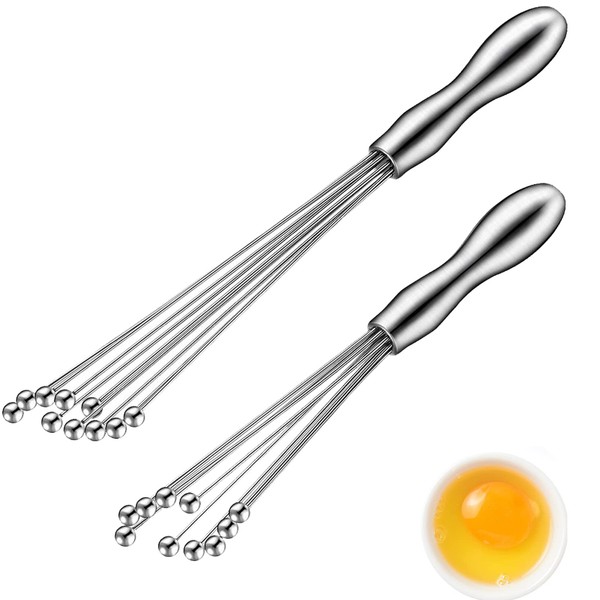 NO Set of 2 Whisks Stainless Steel Balls Kitchen Whisk