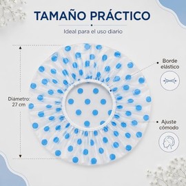 Janety Gorro de Baño Impermeable Reutilizable para Mujer, Set de 6 Piezas con Ajuste Elástico Cómodo para Ducha, Spa y Cuidado Personal