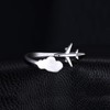 JewelryPalace World Travel Souvenir Airplane Ring for Women, 14k White