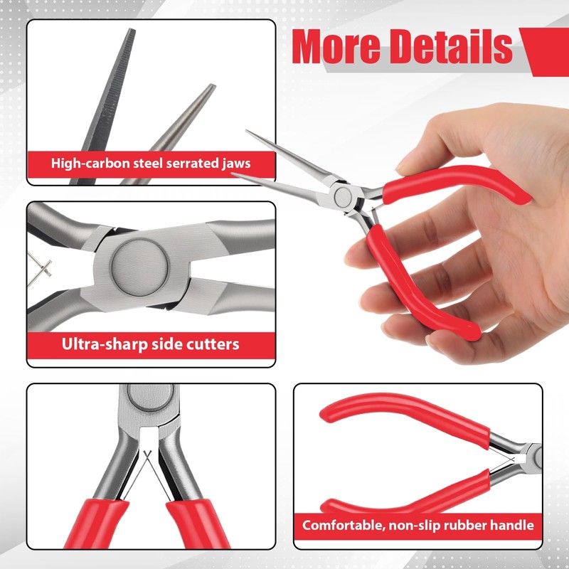 Lanties 10 Pack Mini Needle Nose Pliers Bulk, 6 Inch