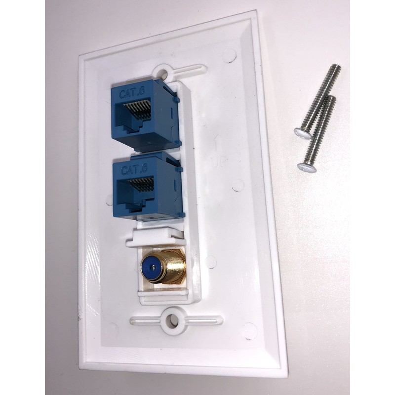 IBL-3 Port Wall Plate with Gold-Plated Coaxial TV Cable F