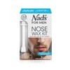 Nad's For Men Nose Waxing Kit - Hair Removal with Hard Wax, Moustache Protectors, Applicators, Spatulas, and Post-Wax Wipes
