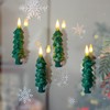 Yeelida Flameless Wax 0.78" x5" Flickering Short Green Tree Shaped