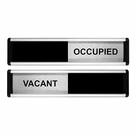 Viro Vacant/Occupied Sliding Door Sign - Black/Silver Edition - 214 x 60mm