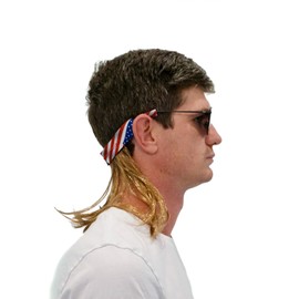 HandinHandCreations USA Mullet Sunglasses Headband American Party Costume - 4th of July Summer Fun