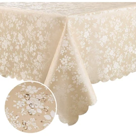 Smiry Rectangle Table Cloth, Waterproof Heavy Duty Vinyl Tablecloths, Wipeable Washable Table Cover for Kitchen and Dining Room (Beige, 54" X 78")