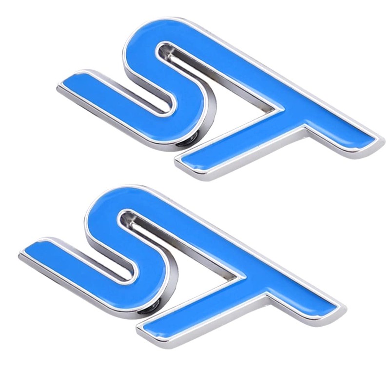 Pack of 2 3D Metal ST Stickers Car Head Emblem