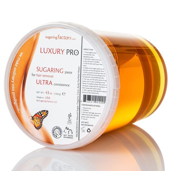 Sugaring Paste Luxury Pro – Medium - all purpose paste - Organic Hair Removal for women - Sugar Wax hair remover facial gel