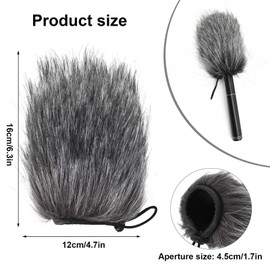 Microphone Windscreen 9 cm Microphone Foam, Wind Protection for Microphones, Furry Microphone Windscreen Long Microphone Pop Protection for Stage Performance Meeting Lessons Interview Indoor Outdoor