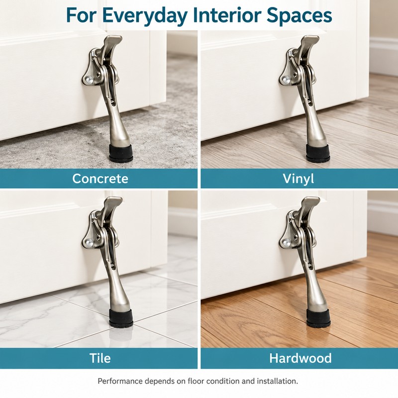 Heavy Duty Kickdown Door Stopper for Interior Doors – 5.35-Inch