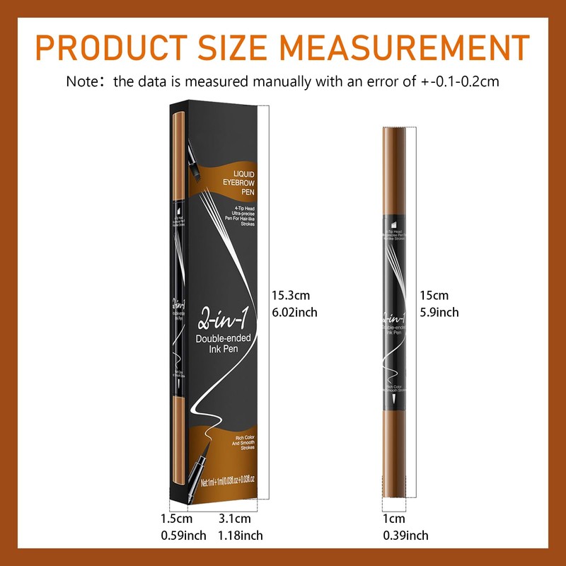MisFun Eyebrow Pencil, 2-in-1 Dual-Ended Microblading Eyebrow Pencil, Smudge-proof Eyebrow