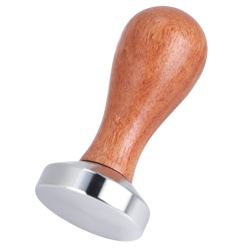Stainless Steel Manual Coffee Powder Flat Tamper with Wood Handle