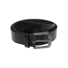 Urban Claasics Men's Easy Synthetic Leather Belt, Men's Belt Made of Faux Leather, Sizes S/M - L/XL, black / silver