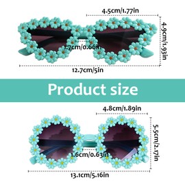8PCS Flower Sunglasses Kids - Cute Sunflower Glasses Multipack, Trendy Flower Sunglasses for Boys & Girls, Perfect for Birthday Parties, Themed Events, Outdoor Sports & Creative Photography Props