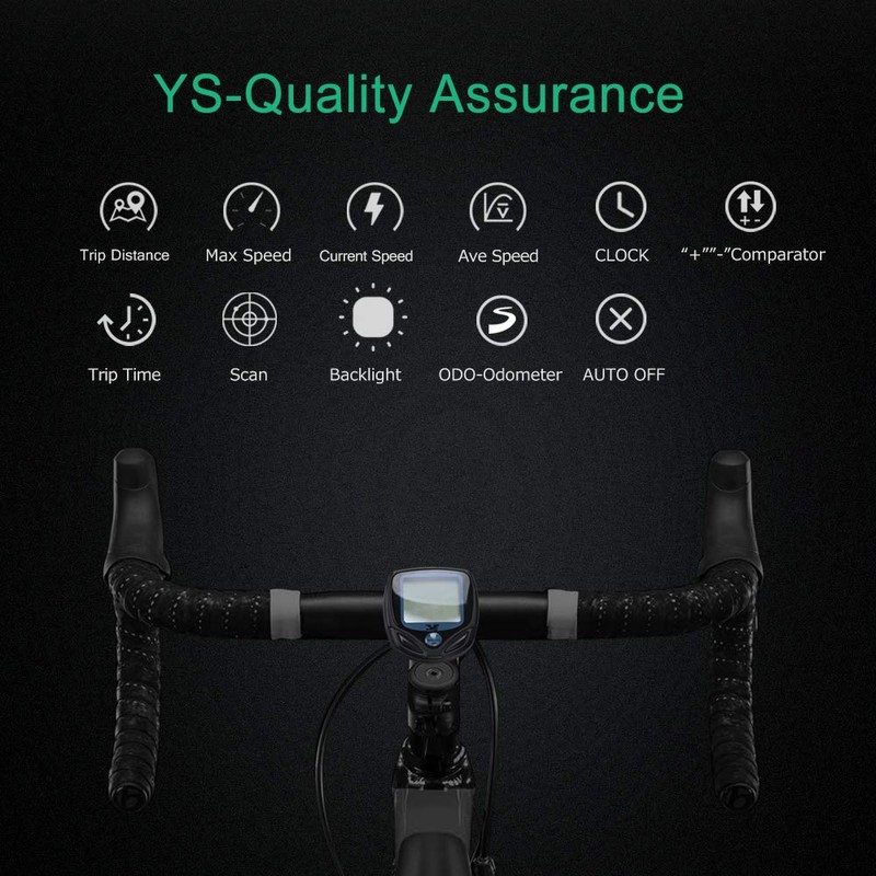 Dinokqa digital wireless bicycle speedometer, waterproof, wireless odometer with automatic