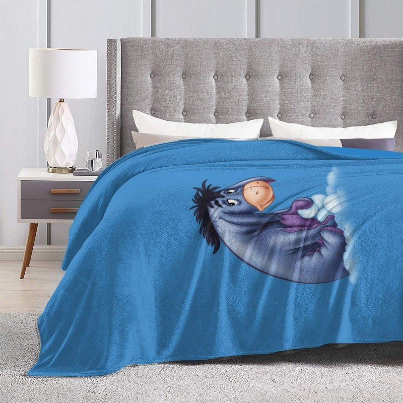 JKU Eeyore Fleece Blanket Super Soft Large Lightweight Cozy Luxury