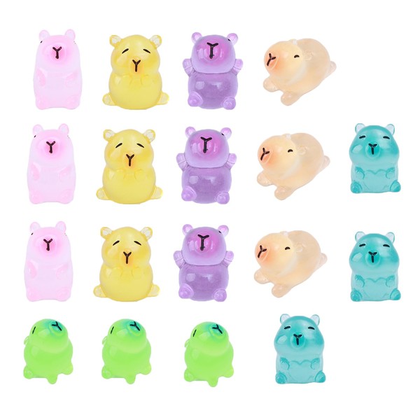 FveVqe 18PCS Resin Capybara, Mini Capybara, Tiny Toys Capybara Mini