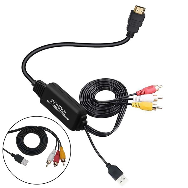 Unbranded RCA AV to HDMI Converter Adapter Cable Composite HDMI