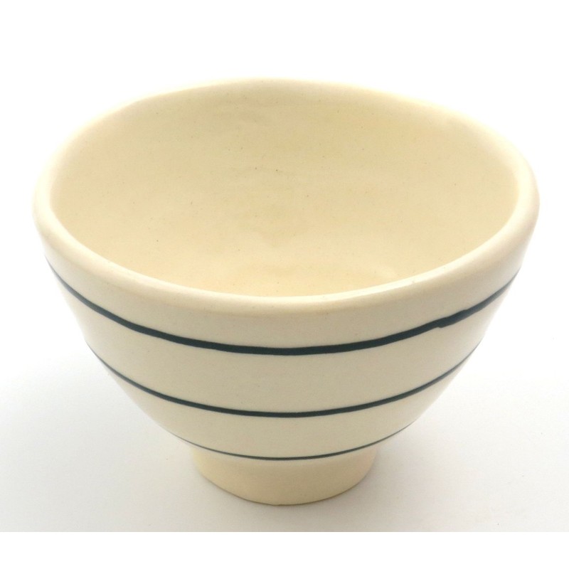 Seto Ware Border Try To Rice Bowl Green