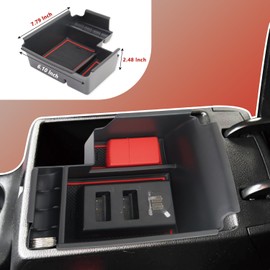 Bandeja organizadora de consola central AFEISOL compatible con accesorios interiores Kia Forte GT/FE/EX/LX/LXS 2019-2024, caja de almacenamiento Armsert (rojo)