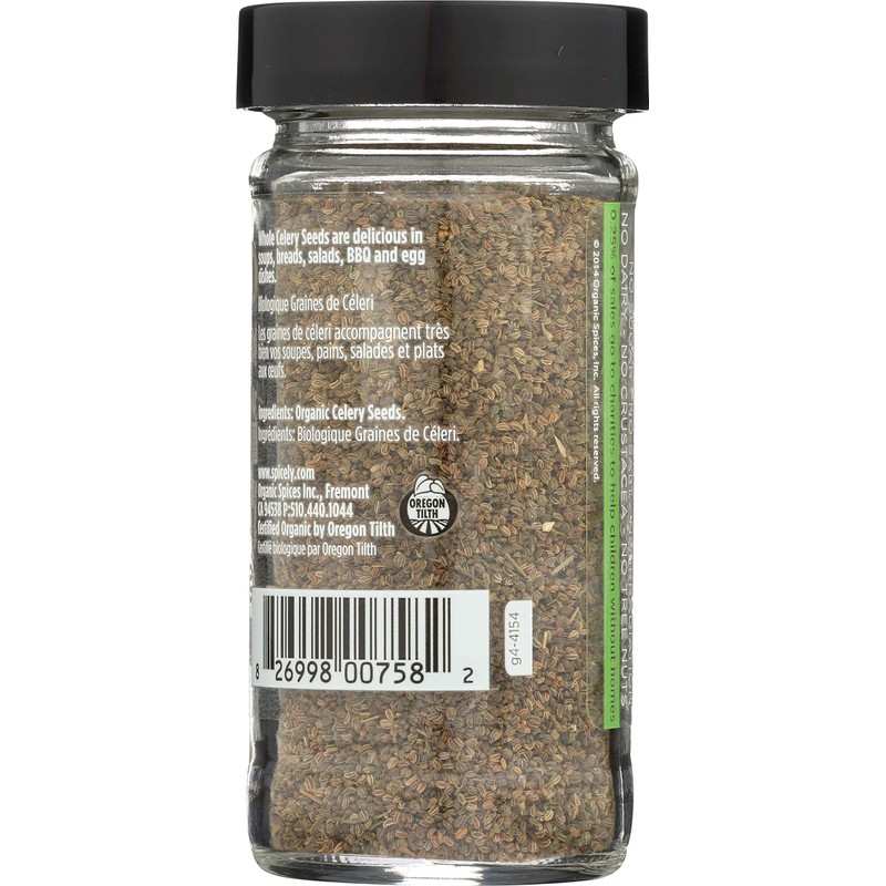 Spicely Organic Celery Seeds 1.4 Oz Certified Gluten Free