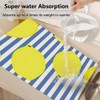 Beabes Lemons Dish Drying Mat,Yellow Lemons With Blue Stripes Design