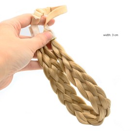 PARXITN Women's Hair Band, 5 Strands, Adjustable Braided Headband, Mix Light Blonde Headbands for Women, Synthetic Hair, Braid Hairband, Braided Elastic Headband
